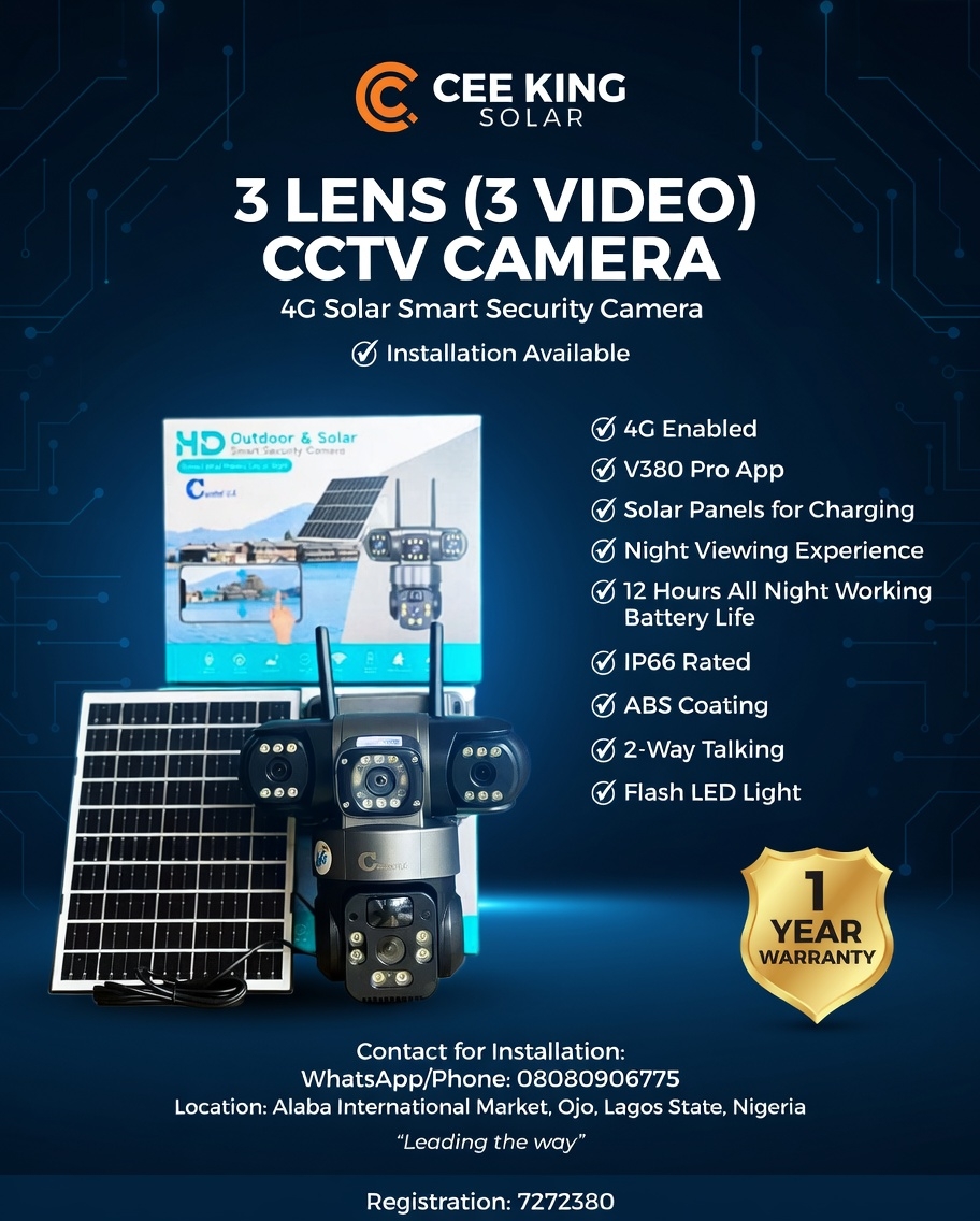 3lens Solar CCTV Camera - With 32gb memory card is available at Efritin